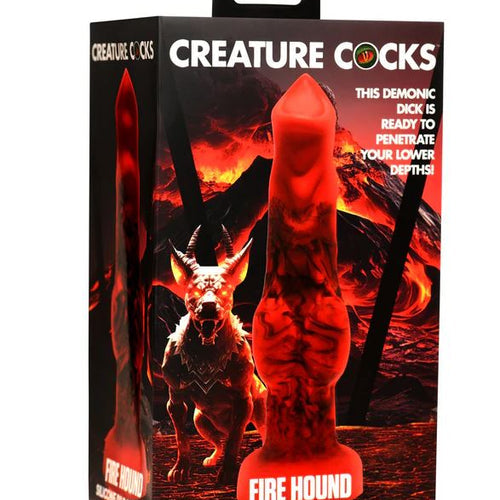 CREATURE COCKS FIRE HOUND SILICONE DILDO SMALL - XRAH414S
