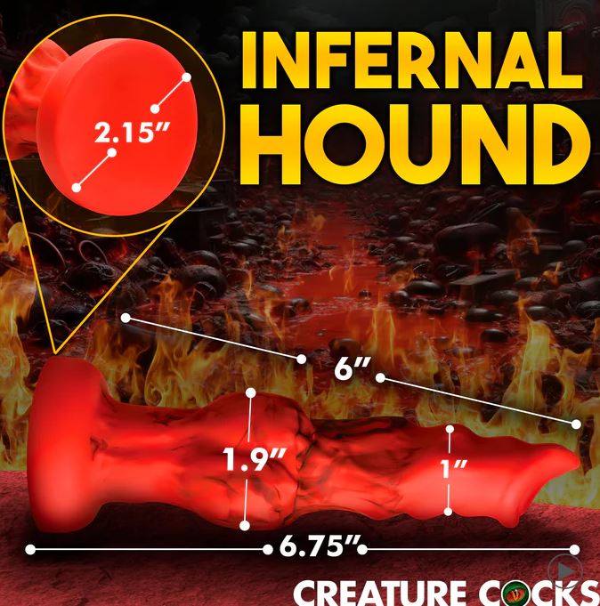 CREATURE COCKS FIRE HOUND SILICONE DILDO SMALL - XRAH414S