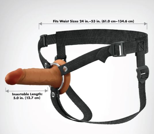 FANTASY X-TENSIONS ELITE 5IN HOLLOW STRAP-ON BROWN - PD416529