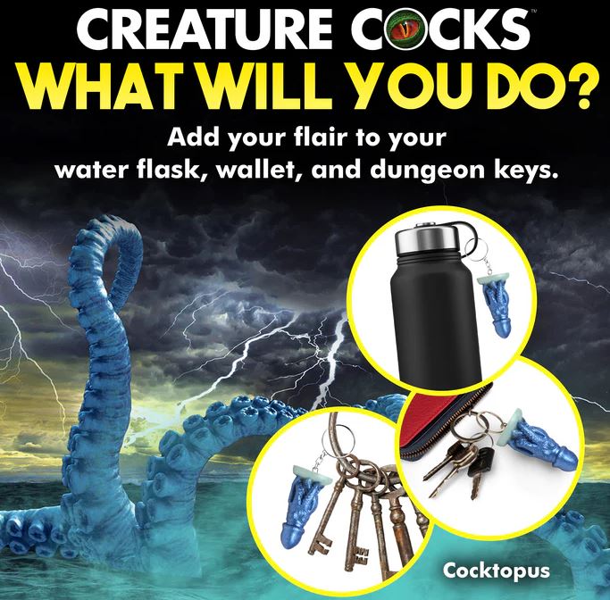 CREATURE COCKS COCKTOPUS SILICONE KEYCHAIN - XRAH427