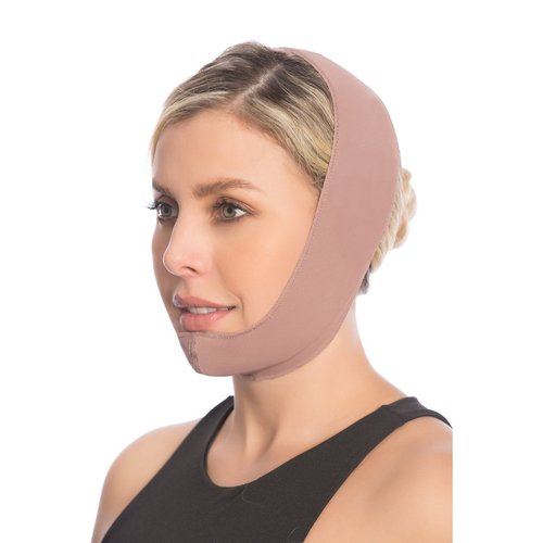 Post Surgery Chin Garment. Compressive chin wrap helps the recovery of post-surgical proce