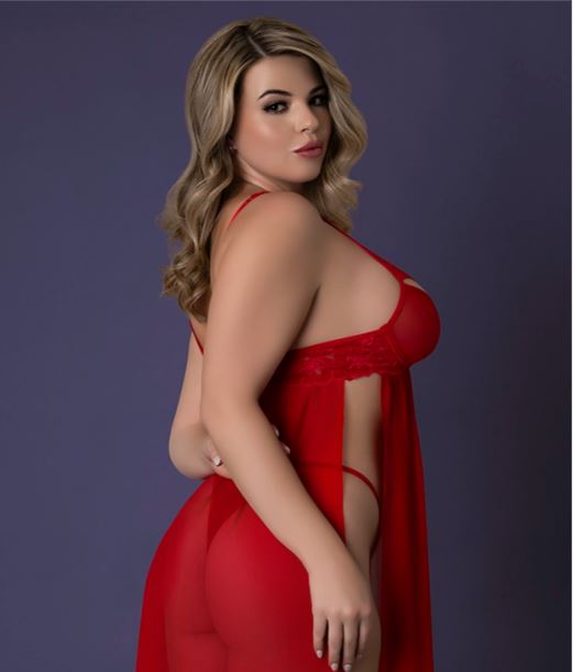 RUSH BABY DOLL & G-SET RED 2XL