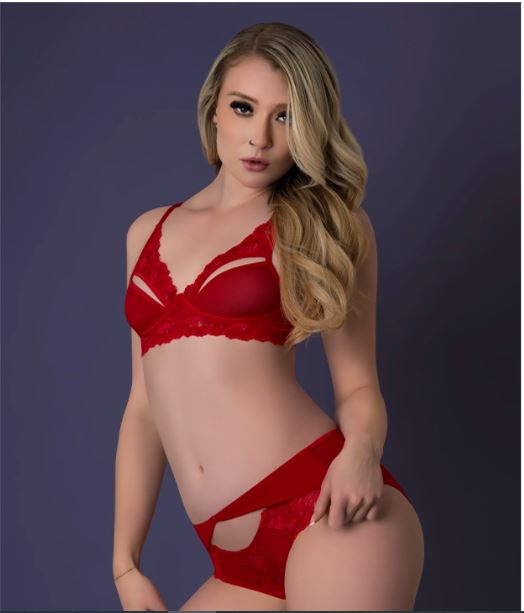 RUSH BRA & PANTY SET RED M