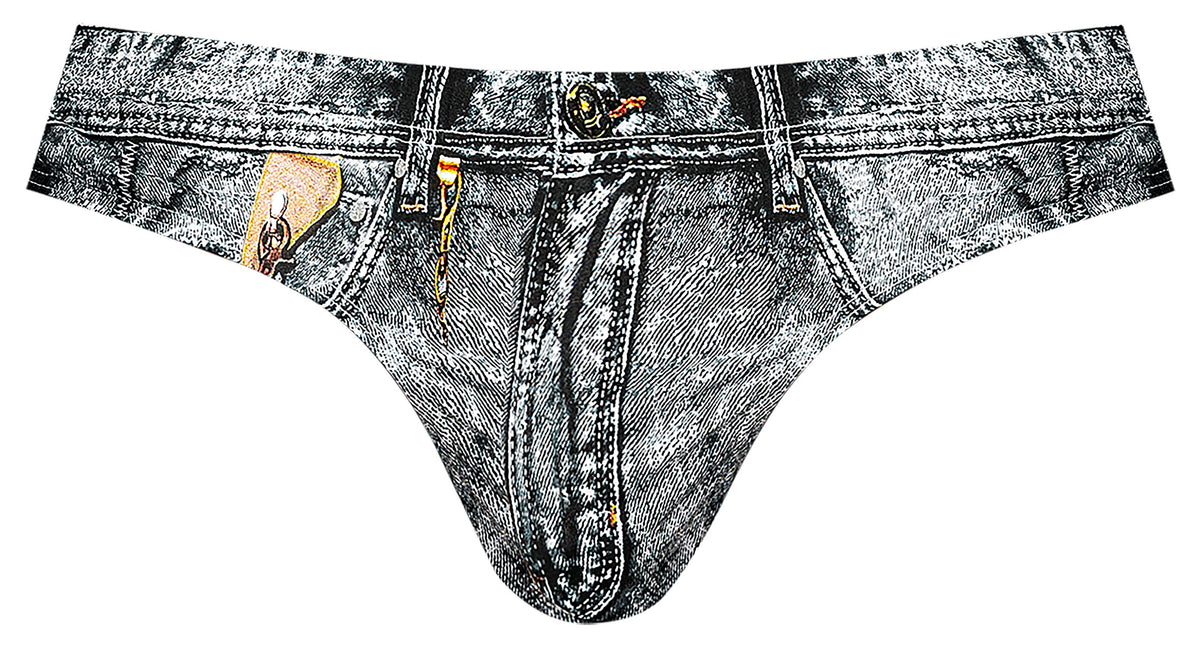 DIRTY DENIM THONG BLUE L/XL - MP440286DNLX