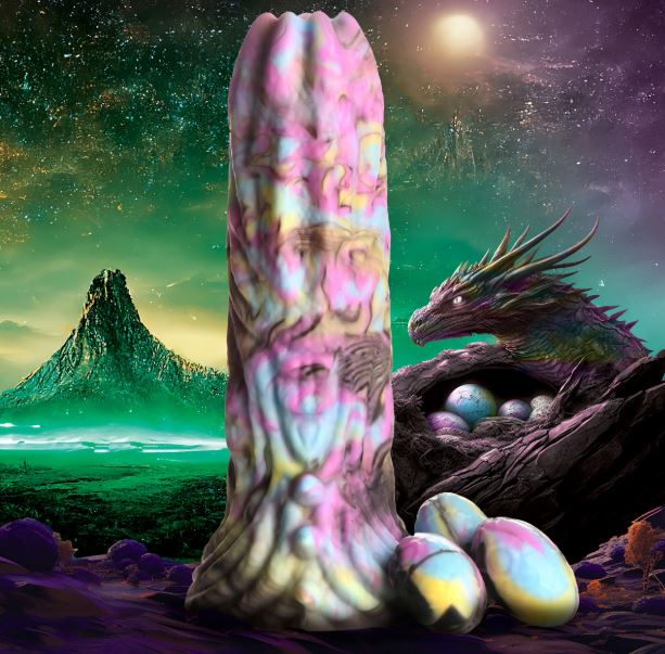 CREATURE COCKS DRAGON SPAWN OVIPOSITOR DILDO W/ EGGS - XRAH442