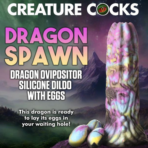 CREATURE COCKS DRAGON SPAWN OVIPOSITOR DILDO W/ EGGS - XRAH442