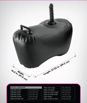 FETISH FANTASY S/ BODY DOCK INFLATABLE LOVE SEAT BLK - PD447123