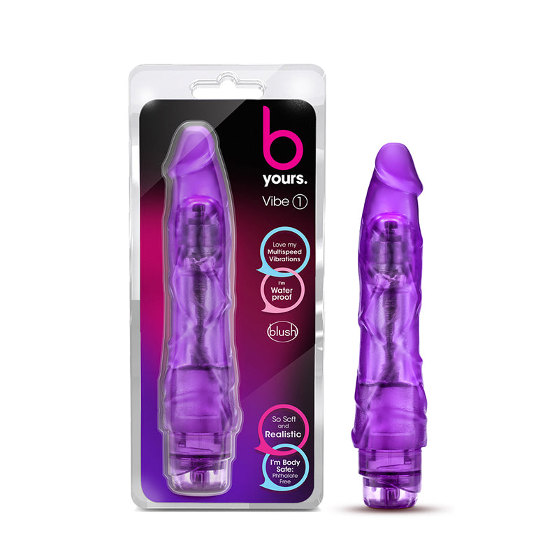 Blush B Yours Vibe 1 Realistic 9 in. Vibrating Dildo Purple