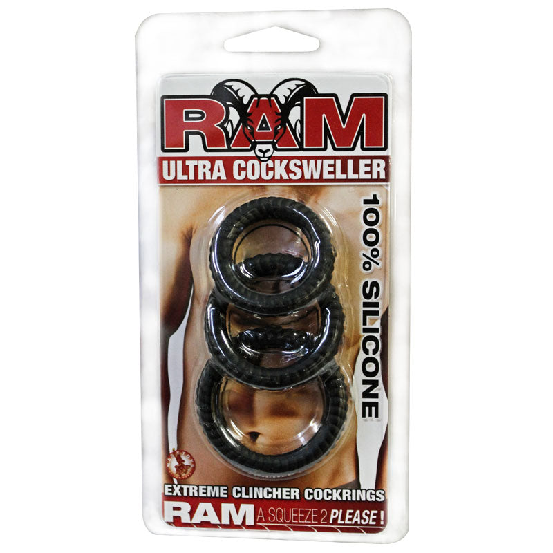 Ram Ultra Silicone Cocksweller 3 Cock Rings