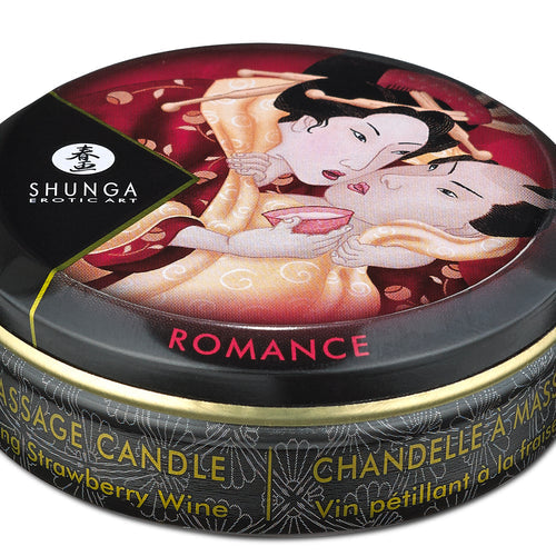MINI MASSAGE CANDLE ROMANCE/ SPARKLING STRAWBERRY WINE 1 OZ - SH4608