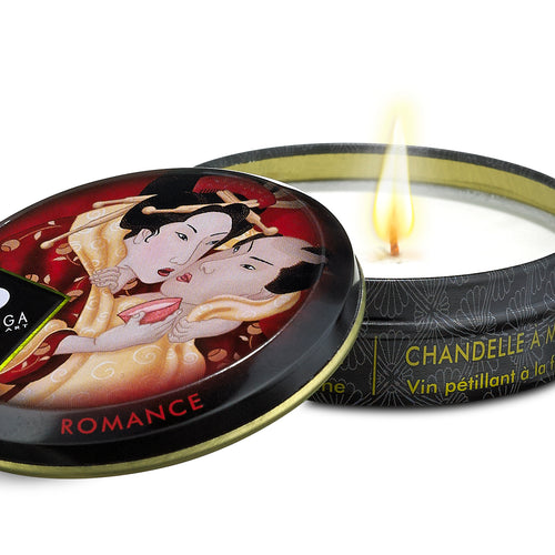 MINI MASSAGE CANDLE ROMANCE/ SPARKLING STRAWBERRY WINE 1 OZ - SH4608