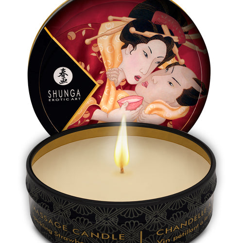MINI MASSAGE CANDLE ROMANCE/ SPARKLING STRAWBERRY WINE 1 OZ - SH4608