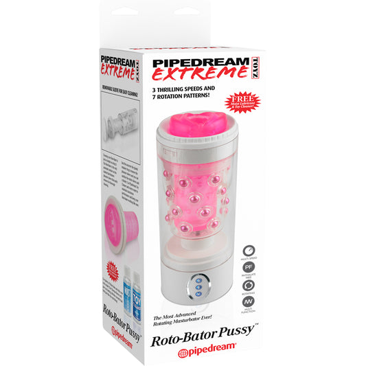 PDX Roto-Bator Pussy Rotating Masturbator Clear