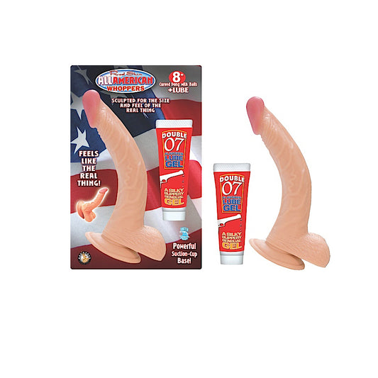 All American Whoppers 8in. Curved Dong with Balls