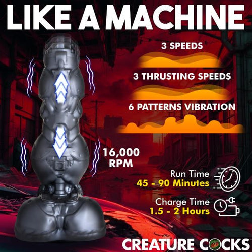 CREATURE COCKS CYBORG COCK THRUSTING & VIBRATING DILDO - XRAH484