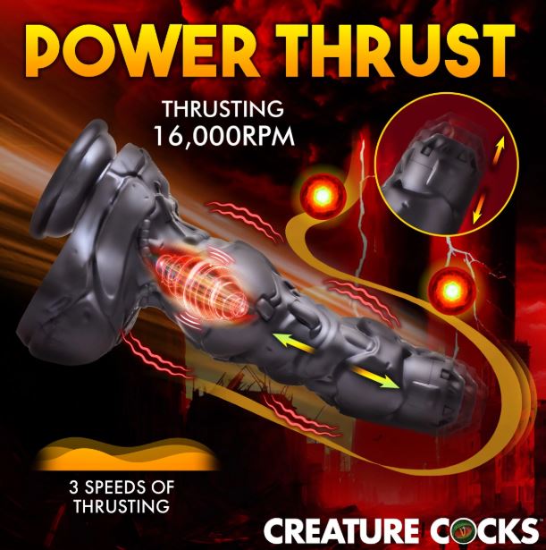 CREATURE COCKS CYBORG COCK THRUSTING & VIBRATING DILDO - XRAH484