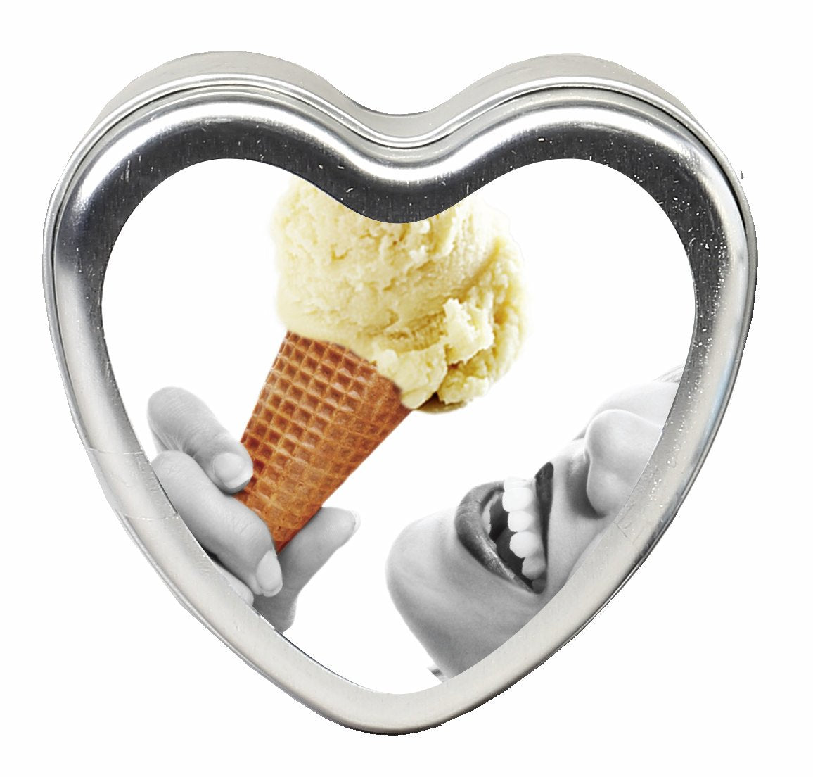 CANDLE 3 N 1 HEART EDIBLE VANILLA 4.7 OZ - EBHSCK002