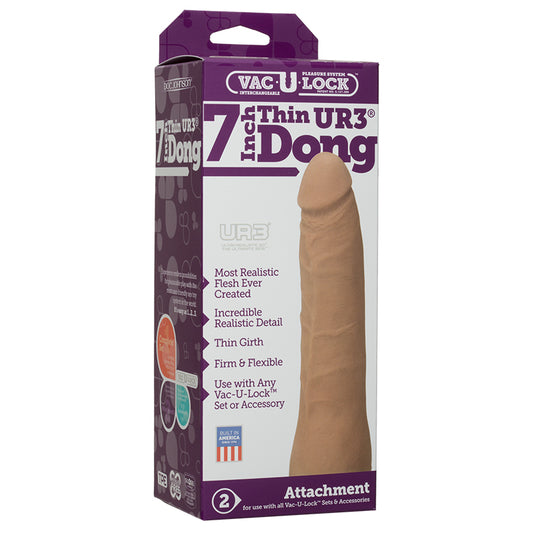 Vac-U-Lock - 7-Inch Thin Dong - ULTRASKYN Brown