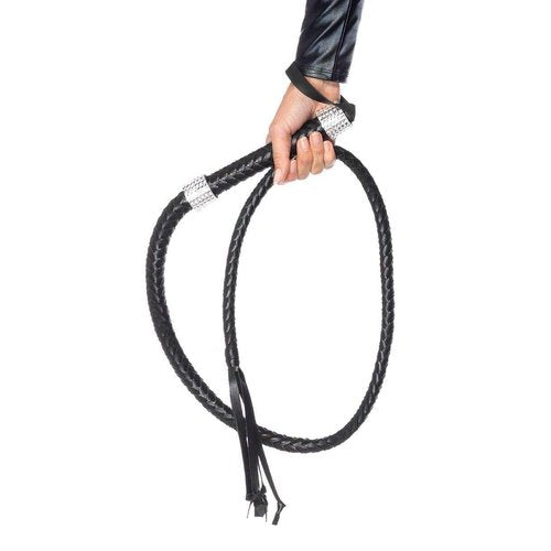 54" Braided Whip With Rhinestone Look Handle - 2626      00122