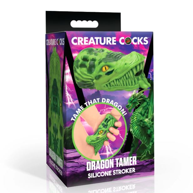 CREATURE COCKS DRAGON TAMER SILICONE STROKER GREEN - XRAH541GRE