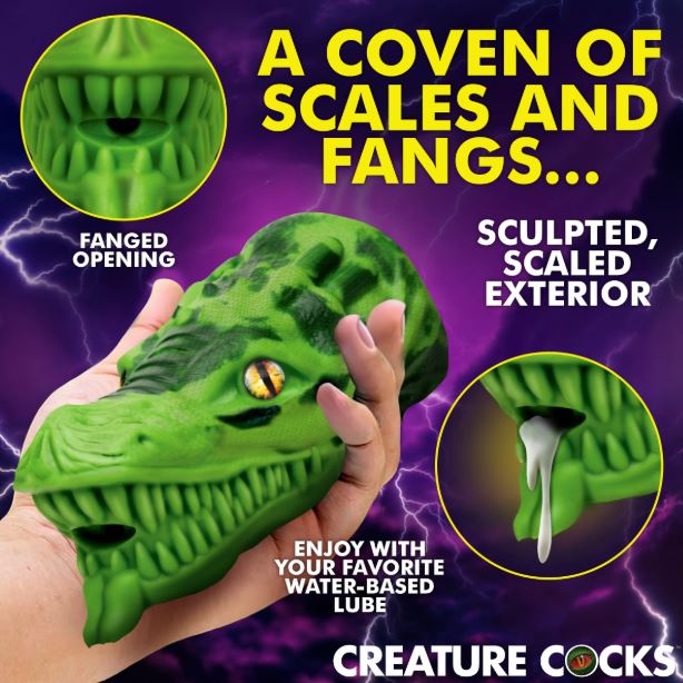 CREATURE COCKS DRAGON TAMER SILICONE STROKER GREEN - XRAH541GRE