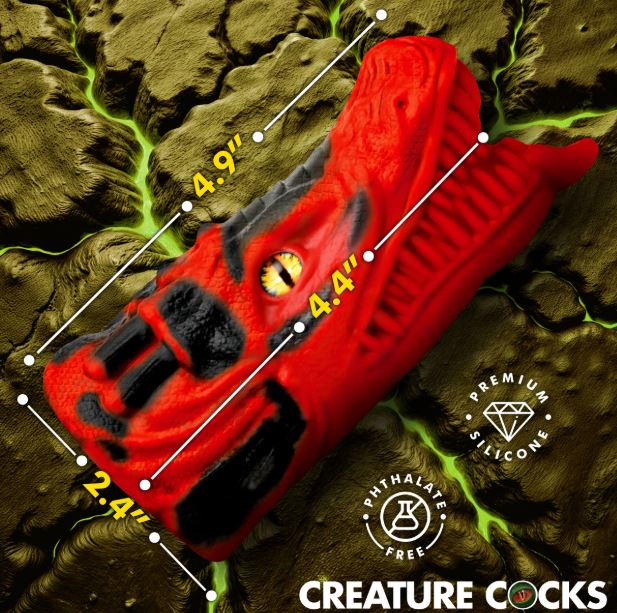 CREATURE COCKS DRAGON TAMER SILICONE STROKER RED - XRAH541RED