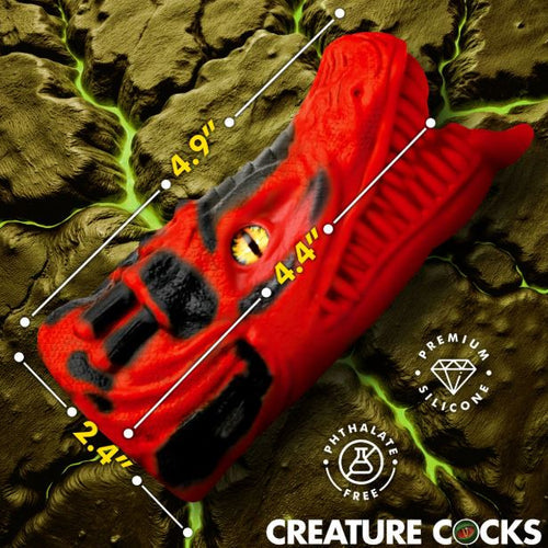 CREATURE COCKS DRAGON TAMER SILICONE STROKER RED - XRAH541RED