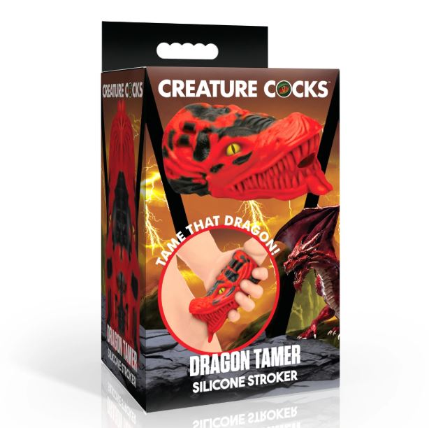 CREATURE COCKS DRAGON TAMER SILICONE STROKER RED - XRAH541RED