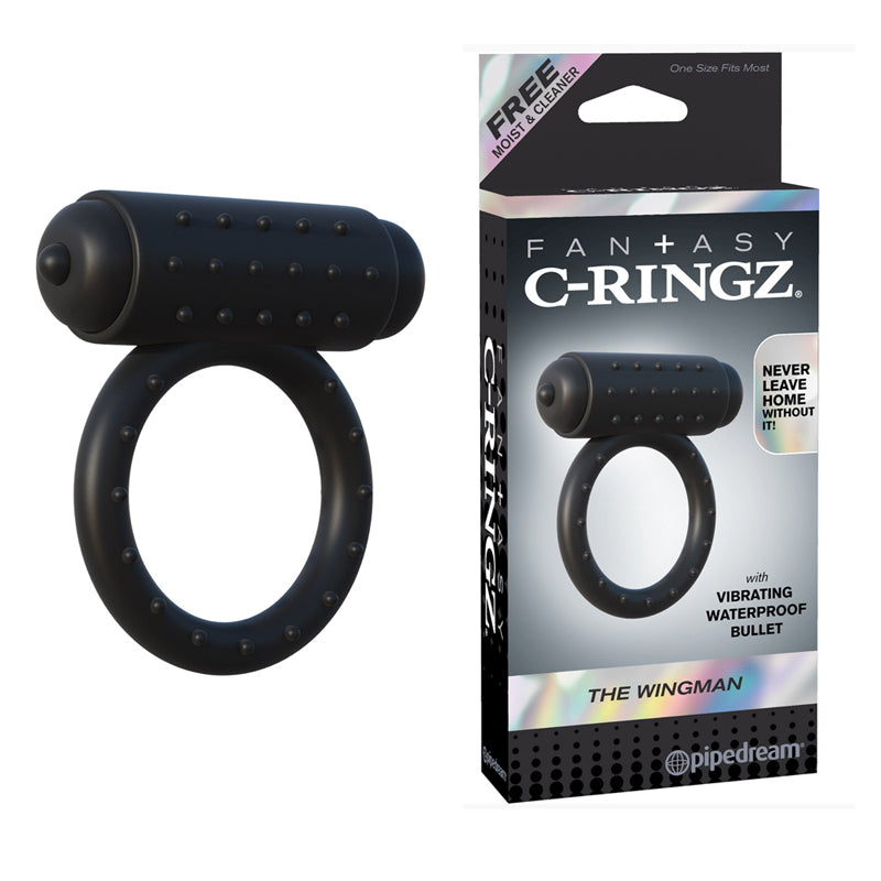 Pipedream Fantasy C-Ringz The Wingman Vibrating Cockring Black