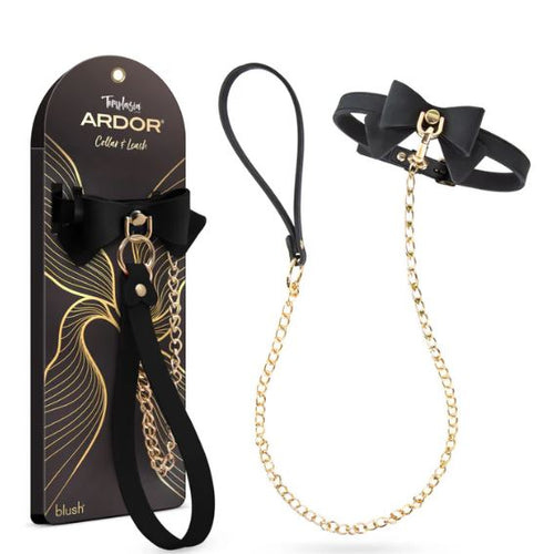 TEMPTASIA ARDOR COLLAR & LEASH BLACK W/ BOW - BN55545