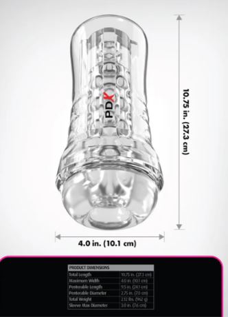 PDX ELITE VIEWTUBE SEE-THRU EZ/GRIP STROKER CLEAR - PDRD55720