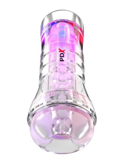 PDX ELITE VIEWTUBE XXL/SEE-THR EZ/GRIP LED STROKER CLEAR - PDRD55820
