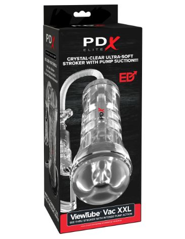 PDX ELITE VIEWTUBE VAC XXL PUMP SEE-THRU EZ GRIP STROKER - PDRD56020