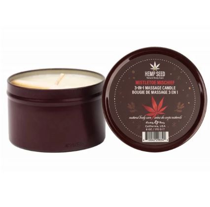 HEMP SEED 3-IN-1 MASSAGE CANDL MISTLETOE MISCHIEF 6OZ - EBHSCH025A