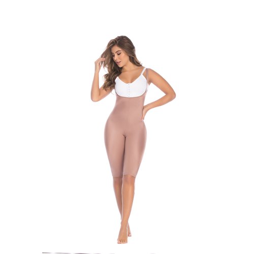 Braless Wide Glute Seamless Body Garment - Knee Length
