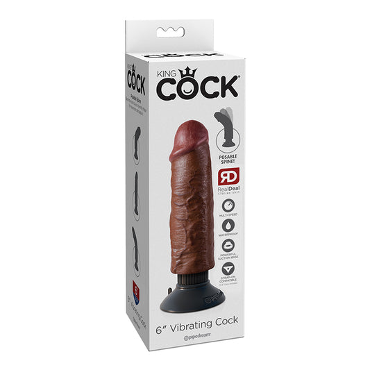 Pipedream King Cock 6 in. Vibrating Cock Poseable Dildo With Suction Cup