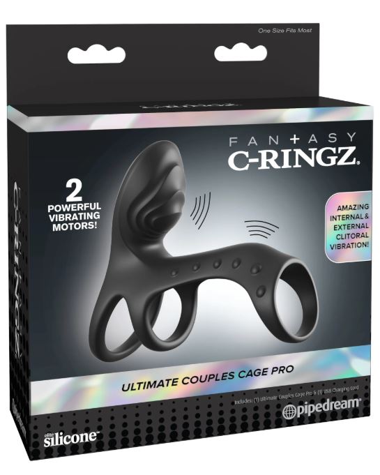 FANTASY C-RINGZ ULTIMATE COUPLES CAGE PRO BLACK - PD596923