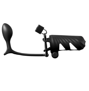 FANTASY C RINGZ VIBRATING COCK BLOCKER ASS-GASM PLUG BLK - PD597023