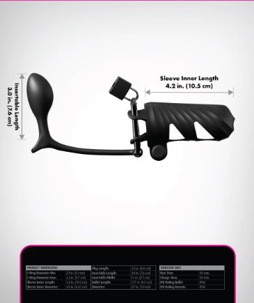 FANTASY C RINGZ VIBRATING COCK BLOCKER ASS-GASM PLUG BLK - PD597023