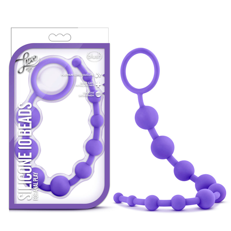 Blush Luxe Silicone 10 Beads for Anal Play Purple