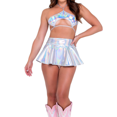 6111 - Holographic Keyhole Tie-Top