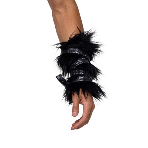 6171 - Pair of Black Faux Fur Cuffs