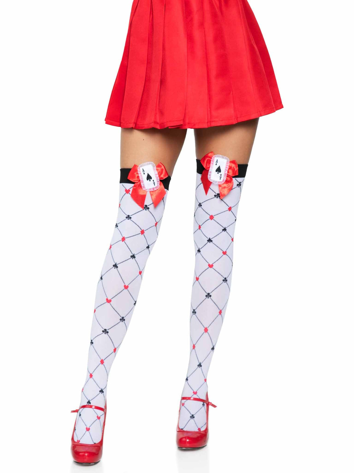 Card Suit Thigh High Stockings - 6214      13822