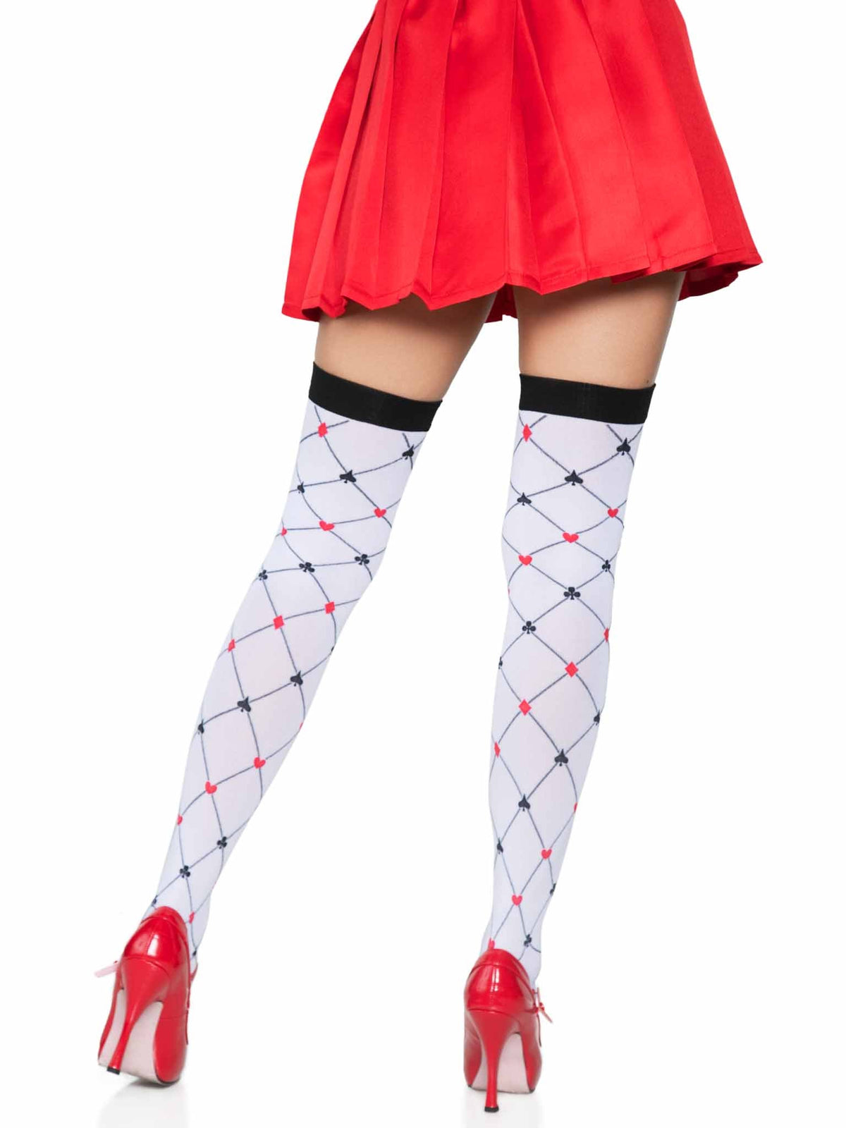 Card Suit Thigh High Stockings - 6214      13822