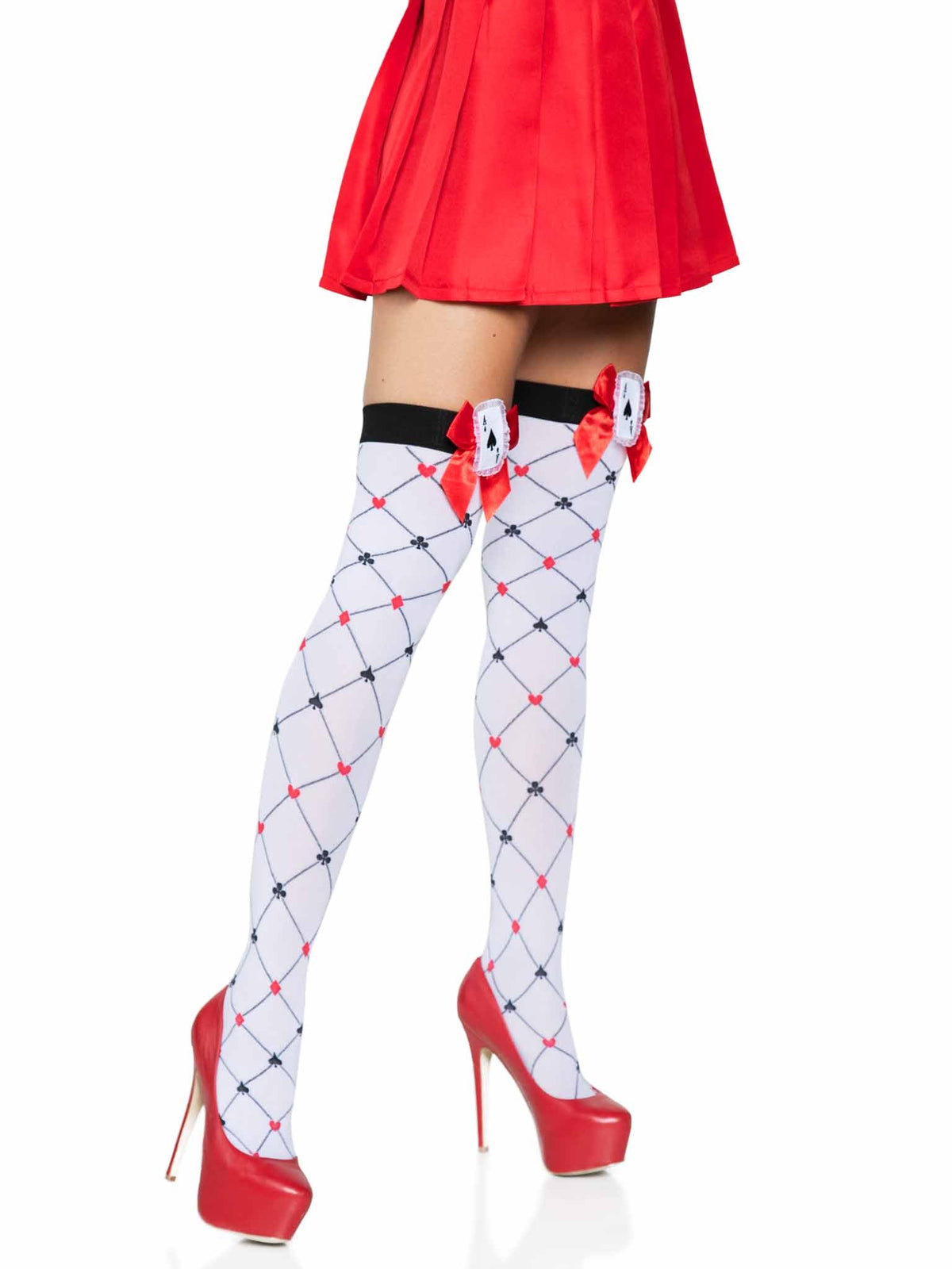 Card Suit Thigh High Stockings - 6214      13822