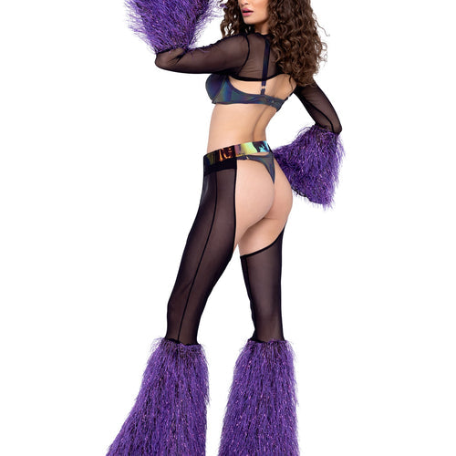 6247 - Sheer Shrug with Faux Fur Bell Sleeve