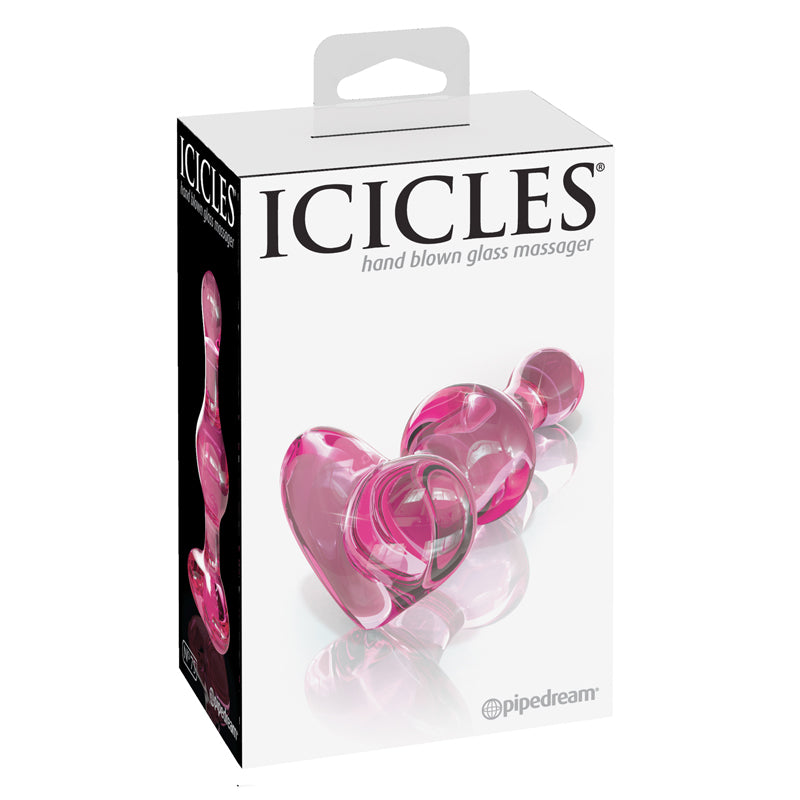 Pipedream Icicles Beaded Glass Massager With Heart-Shaped Base