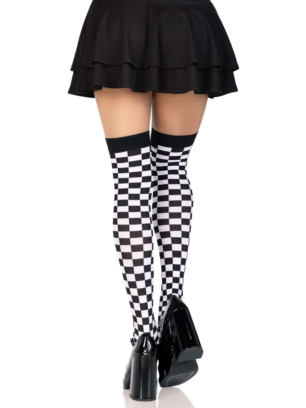 Poppy Checkerboard Thigh High Stockings - 6281      00722