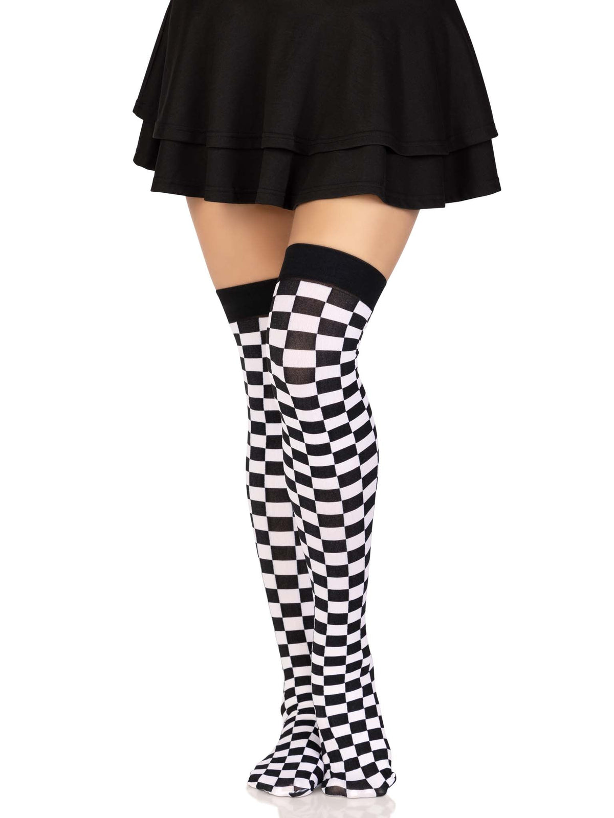 Poppy Checkerboard Thigh High Stockings - 6281      00722