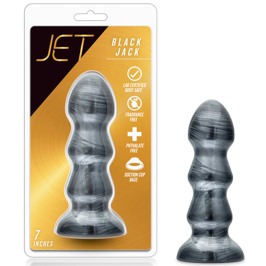 Blush Jet Black Jack 7 in. Anal Plug Carbon Metallic Black